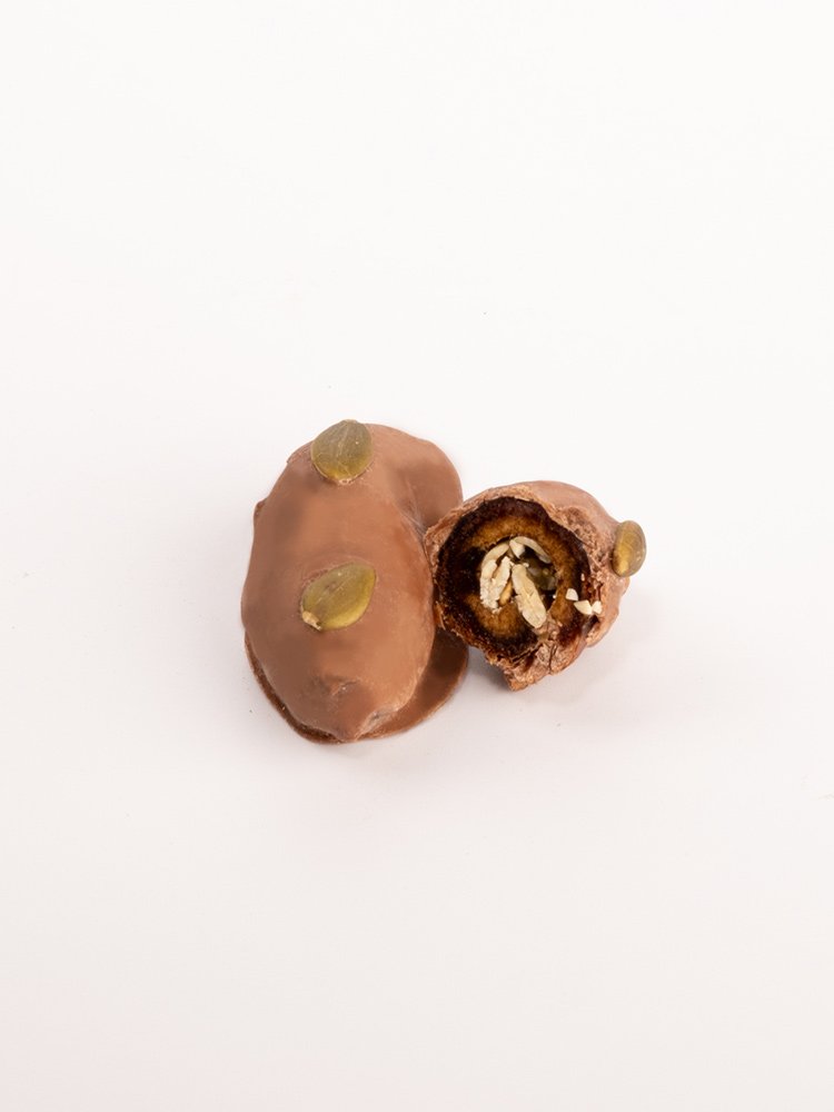 Çikolata Kaplı Kabak Çekirdeği Dolgulu Hurma 300 Gr - Görsel 2